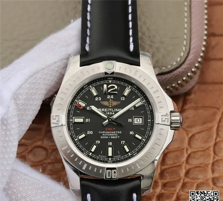 Breitling Colt Automatic A1738811 BD44 435X A20BA.1 GF Factory 1:1 Best Edition Replica Watch Black Strap